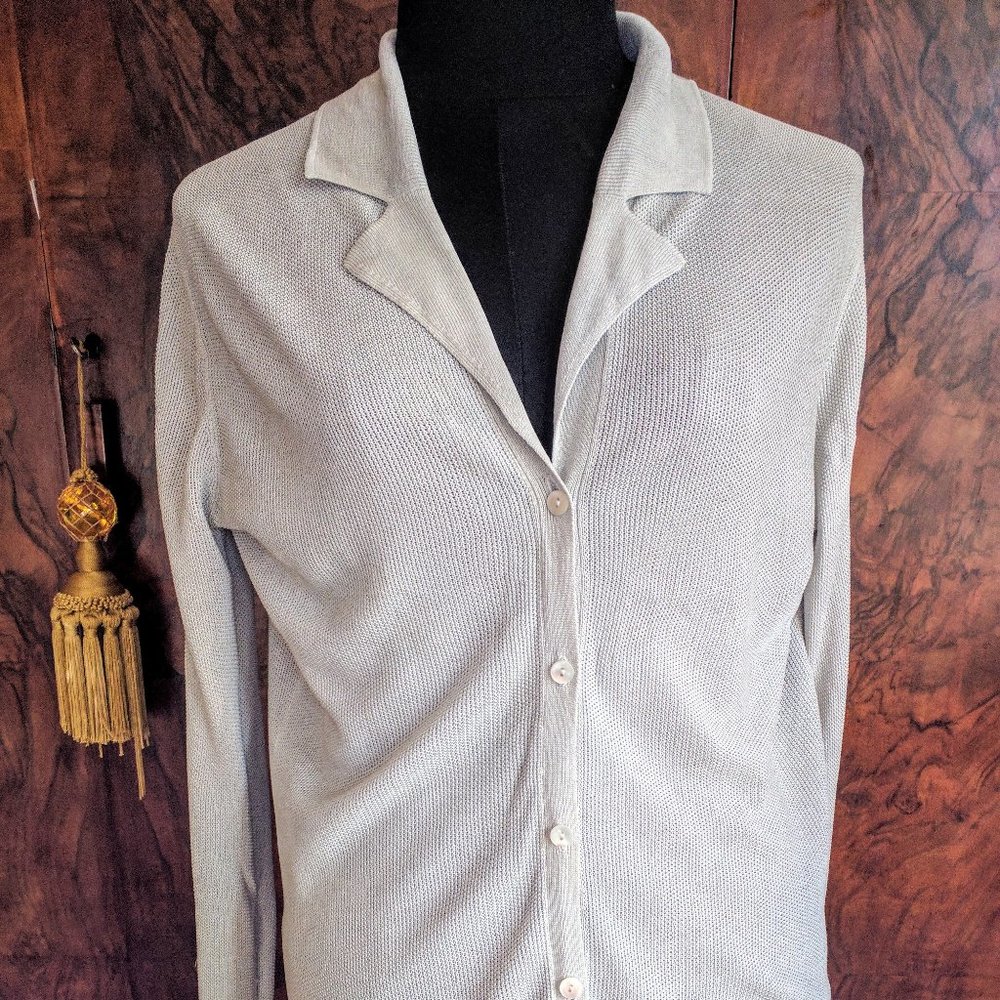TSE  vintage light grey silk top size S